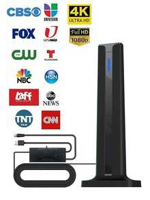 Ăng-ten truyền hình kỹ thuật số HD trong nhà 2026 với cáp dài 16ft, thu sóng đa hướng 360°, thu sóng kênh địa phương 4K/1080p tầm xa, dễ dàng lắp đặt cho giải trí nhà thông minh không cần truyền hình cáp. - màu đen - Xem 2