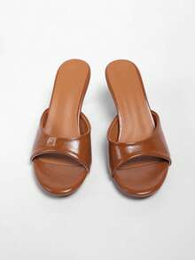 Sandal Wanita Model Mule Hak Tinggi Model Stiletto Terbaru untuk Musim Panas - Coklat - View 7