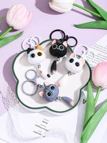 1 buc breloc drăguț și elegant cu ochi mari, pisică cu clopoțel, accesoriu decorativ perfect pentru geantă, cheie, telefon, cadou excelent, accesorii auto, Goth Y2k