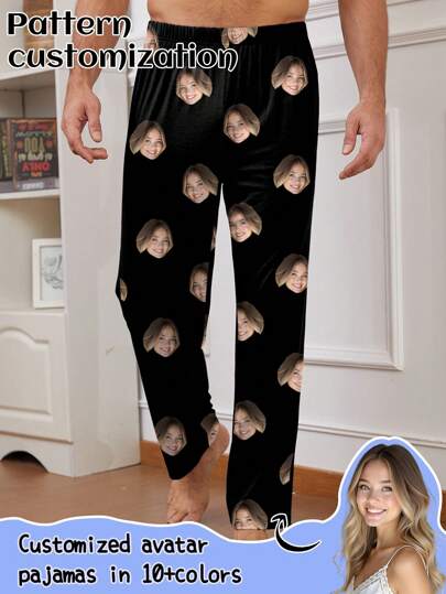 Pantalones personalizados únicos y cómodos para hombres, pantalones de pijama impresos con fotos divertidas, coloridos, lindos, sencillos, divertidos, personalizados, únicos, ideales como regalo para él, novio, dormitorio, bodas, aniversarios, cumpleaños, vacaciones, otoño, elegante otoño