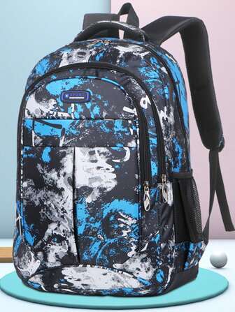 Camouflage Design, The Camouflaged Backpack Is Available In Four Colors: Black, Blue, Red, And Green. This And Fashionable Camouflage Backpack Features A Casual, Large-Capacity Multi-Layer Structure With Zipper Closure And Adjustable Wide Shoulder Straps. Lightweight And Portable, Its Stylish