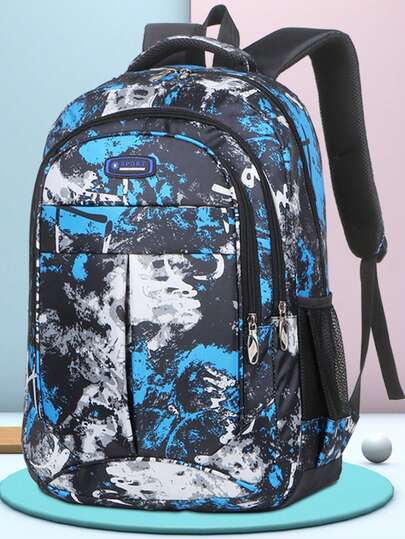 Camouflage Design, The Camouflaged Backpack Is Available In Four Colors: Black, Blue, Red, And Green. This And Fashionable Camouflage Backpack Features A Casual, Large-Capacity Multi-Layer Structure With Zipper Closure And Adjustable Wide Shoulder Straps. Lightweight And Portable, Its Stylish