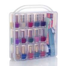 Nail Polish Tissue Box With 30 /48 Adjustable Compartments, Double-Sided Nail Polish Rack For Storage And Display, Acrylic Nail Polish Double-Door Display And Storage Box With Large Capacity, Wall-Mounted And Portable Shelves, Transparent Plastic Storage Rack That Can Be Hung On The Wall. Nail Salon, Home Nail Polish Storage Box. - Multicolor - View 7