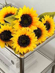 1 buc/3 buc/5 buc floarea-soarelui artificială, buchet de flori artificiale galbene de 46 cm, cadou pentru decorarea nunții, decor de Ziua Îndrăgostiților, decor de ziua de naștere, decor de aniversare, decor de casă, decor de masă, decor de dormitor și baie, decor de birou, articole de decorare a camerei, decor de toamnă, decor de toamnă și primăvară, decor de masă, decor de ghiveci de plante, Ziua Îndrăgostiților, cadouri de absolvire
