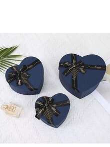 新款蝴蝶结丝带礼盒心形红色包装纸盒带盖礼品盒婚礼情人节圣诞礼物盒 - 彩色 - 查看 17