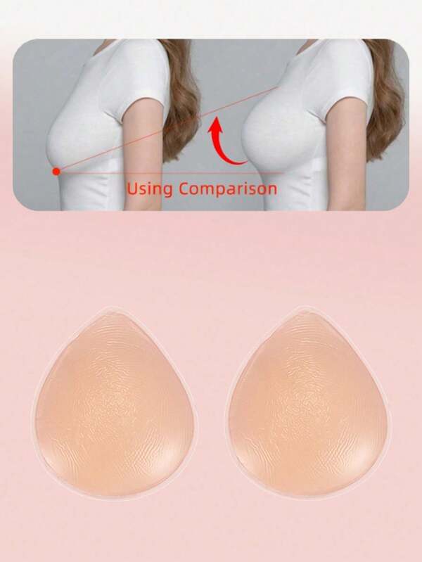 1 Pair Of Women's Water Droplet Stickers Waterproof, Sweat-Proof, Anti-Convex Spots, Anti-Light Exposure, Ultra-Thin, Not Easy To Fall, Pull, Gather Invisible, Without Traces, Reusable Lift, Pull, Silicone Latex Stickers