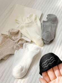 1 Paar Damen einfarbige Mode Unsichtbare Socken, geeignet für den täglichen Gebrauch, vielseitig für alle Jahreszeiten, Paar-Stil Lässig Socken für Herbst und Winter