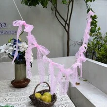 1 pièce nœud fleur à pull en maille/dentelle, décoration d'atmosphère festive, décoration de chambre, fournitures pour fête d'anniversaire, accessoires photo, fournitures pour baby shower