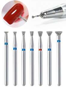 GGJOYO 7件套指甲抛光头，小型飞碟，抛光溢出胶，美甲边缘，死皮 - 銀色 - 查看 2