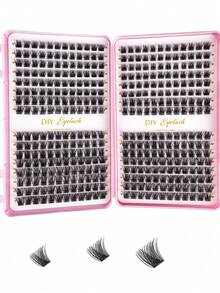 384 片单根睫毛睫毛册 簇状睫毛延长假睫毛 DIY 居家簇状睫毛延长化妆
