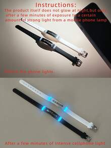 ATLVXJL 2 件/套夜光情侣/友谊皇冠不锈钢和硅胶手链套装，她的国王和他的王后，休闲情侣首饰适合日常佩戴和情人节礼物 - 彩色 - 查看 5