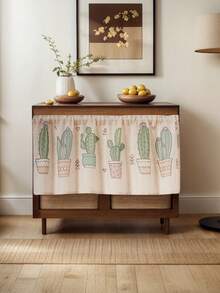 1 pieza Cortina divisoria de habitación con estampado de lino minimalista, diseño versátil y fresco - Lavanda - Ver 3