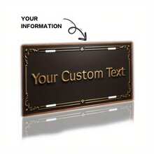 1 件定制文字金属牌匾 - 个性化青铜金属板，6x12 英寸，现代风格，优雅金色边框，壁挂式家居装饰，适合客厅、卧室或办公室，金属墙面艺术 - 彩色 - 查看 3