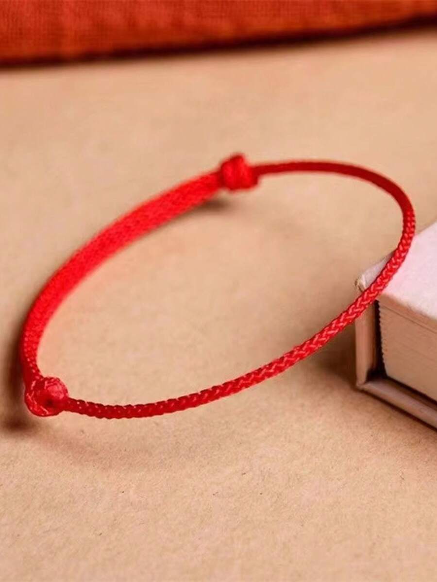 Neu für 2025 handgemachter roter Glücksknotenarmband Seil Glücks-Armreif Damen DIY am besten für Freunde Glücks-Armband in Größe verstellbar Modeschmuck-Accessoires kreatives Geschenk