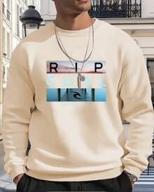 MEN'S SWEATER STYLE SWEATSHIRT 100% PREMIUM COTTON STYLISH - 卡其色 - 查看 1