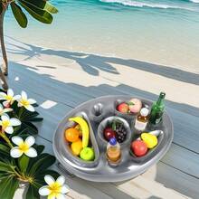 Inflatable Pool Party Tray - Durable PVC Material, Multipurpose Floating Drink Holder, Suitable For Beach And Pool Celebrations