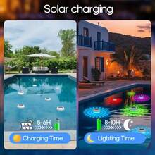 1pc Solar Powered Floating Light, LED Pool Floating Light, Suitable For Bathroom, Swimming Pool, Pond, Fountain, Party, Garden Decor - Multicolor - View 5