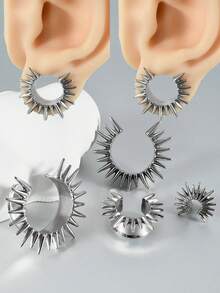 2PCS Punk Cool Copper Saddle Ear Plugs& Tunnels U Shape With Different Length Cone Stengther Ear Weight Gauge Piercing Earrings 8-25mm - 1 Pair Of U-tip Earmuffs - View 2