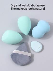5pcs/Set Bestselling Makeup Sponge Set - Makeup Blender, Triangle Puff & Mini Puff, Soft & Skin-Friendly, Dry/Wet Dual Use, Portable Makeup Tools - Multicolor - View 6