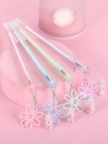 4 支随机漂流瓶中性笔，0.5 毫米，书写流畅，适合返校、办公用品、学习和教师奖励 - 彩色 - 查看 1