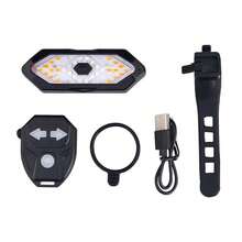 Luz trasera inalámbrica con control remoto para bicicleta, con LED, bocina, luz de freno, recargable por USB, luz de advertencia de para bicicleta de montaña - Multicolor - Ver 10