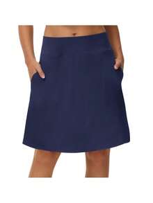 Women's 20" Knee Length Skorts Skirts Athletic Tennis Golf Running Skirts For Women Long Skorts Skirts For Women With Pockets Tennis Skirt Skort - 藍色 - 查看 3