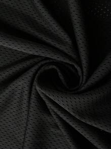 Lonblece 1pc Casual Numeric & English Letter Print Quick-Dry Round Neck Sleeveless Tank Top, Sports Style, Spring/Summer