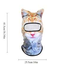 3D Cat Ski Mask Balaclava With Ears - Cat Shiesty Face Cover For Skiing, Music Festivals, Cycling, Halloween Parties