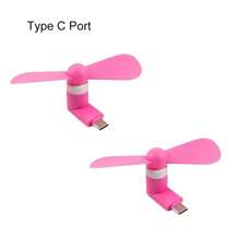 2 piezas Ventilador mini USB Tipo C, Ventilador de teléfono 2 en 1 Micro + Tipo C, Ventilador personal portátil pequeño que se enchufa en teléfonos móviles para uso al aire libre, viajes y desplazamientos, Ventilador de teléfono mini Tipo C compatible con Samsung Galaxy S25/S24/S23/S22 y teléfonos inteligentes Android