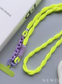 1pc Long Lanyard Strap, Crossbody Phone Holder, Suitable For Outdoor Activities, Features: Speaker, Sturdy Chain, Multiple Braided Thick Cord