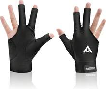 Pool Glove Left Hand, Billiards Gloves 3-Finger Lycra Glove With Anti-Slip Silicone & Breathable – Billiard Gloves Popular Sizes For Men & Women - Black - View 1