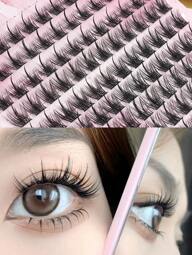 120pcs Lash Clusters DIY Eyelash Extensions Cluster Lashes Wispy Individual False Eyelashes C D Curling 8-13mm Thick Fluffy Eye Lash Clusters Lash Clusters,Eye Lash Clusters,Individual Eyelashes,Lashes,Fake Lashes