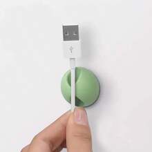 6/9 件自粘式圆形线缆整理器，易于安装的桌面线缆管理夹，时尚的白色和黑色塑料设计，实用的充电线、耳机、USB 挂钩，适用于办公室、宿舍和家庭使用的墙壁或书桌 - 多色6PC - 查看 6