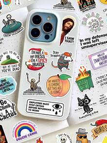 50pcs Snarky Meme Stickers,Good-Looking Cute Cartoon Creative Cartoon Decorating,Suitable For Decorating Handbooks Phone Cases,Skateboards,Guitars,Parties Suitcases Boxes Helmets Envelopes Diy Decorative Stickers,It Can Also Be Used As A Christmas Halloween Gift And Birthday Gift