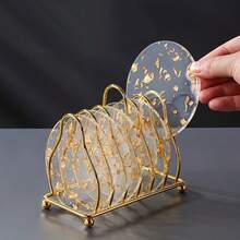 2 件/4 件/6 件/8 件铝箔耐热亚克力杯垫，圆形桌杯垫保护垫 - 不含支架 - 彩色 - 查看 7