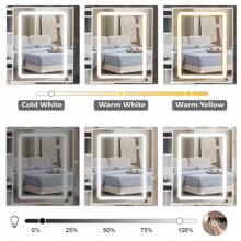 Bedroom Dressing Table Stool Large Makeup Mirror LED Light Vanity Table White