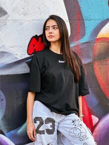 Kit 3 Oversized T-Shirts For Men And Women Unisex Streetwear Plain Academia Lumo Premium 100% Cotton - 黑色 - 查看 3