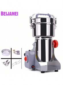BEIJAMEI Mulino per cereali da 800 g, per la casa, per farine, polveri, spezie, erbe, caffè, alimenti secchi, macinacaffè elettrico