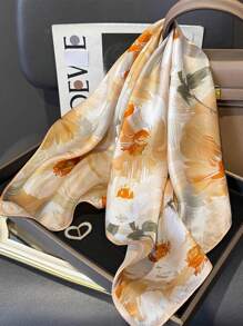 1 pieza Pañuelo, pañuelo para la cabeza, pañuelo para el cuello con estampado geométrico y floral