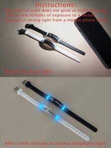 ATLVXJL 2 件/套夜光硅胶手指心形手链，友谊/情侣饰品，休闲日常佩戴，适合情人节送礼