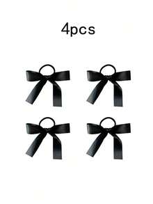 8件套多功能发饰套装-黑色丝带蝴蝶结头带简约时尚头带韩式马尾夹适合女生日常佩戴