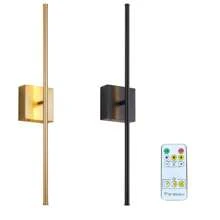 Lámpara de pared inalámbrica y recargable por USB, regulable mediante control remoto, con 3 temperaturas de color, apta para sala de estar, dormitorio, gabinete de TV, entrada