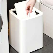 A Lidded Trash Can With An Inner Bucket, Large-Capacity Deodorizing Sealed Garbage Bin For Kitchen, Living Room, And Bathroom Use, Powder Coating Surface Treatment, Suitable For Indoor Use Only, Bathroom Waste Basket, Elegant Waste Container,Garbage Bin, Household Swing Lid Toilet, Living Room, Office, Highly Attractive Paper Basket, Bathroom, Kitchen, Garbage Bin