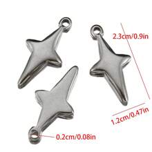 5 piezas Colgante con forma de estrella de acero inoxidable, adecuado para hacer joyas DIY - Aretes, Collar, Accesorio de Colgante