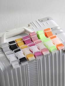 Bunte Gepäckgurte, tragbare verstellbare Gepäckgurte mit Schnellverschluss für Reisen, Reisezubehör, leicht zu tragen, praktische Outdoor-Gurte für Autofahrten, Gepäckgurte mit externem Schnallenverschluss, Anti-Verlust-Gepäckband für Schule, Schul-Zubehör, Schulsachen