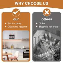 Straw Holder For Cabinet Transparent Acrylic Straw Organizer With Adhesive Tape & Stickers, Straws Storage Container For Cabinet Door, Straws Dispenser For Counter Cupboard Home Kitchen Cafe