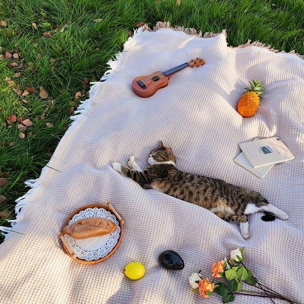 1PC Bohemian Style Picnic Mat Camping Blanket Tablecloth Outdoor Lawn Mat Camping Equipment Bohemian Style Tablecloth Foldable Beach Mat ,Perfect For Yoga, Stadium , Car , Best Gift For Couple & Families For Outdoor Picnic Holiday Party Decoration Bedroom/Living Room Decoration Outdoor Travel Valentine's Day Gift Interior Decoration