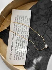 1 peça de colar de aço inoxidável leve com pingente de diamante luxuoso de 6 garras, design vintage europeu e americano, adequado para uso diário feminino, encontros, reuniões, presentes para esposa, mãe ou amigas