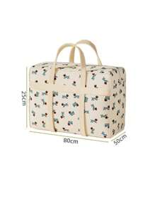 Verstärkter Quiltaufbewahrungssack mit großer Kapazität und Blumenmuster, wasserdicht, Haushalts-Umzugs-Organizer-Tasche für Kleidung, Bettwäsche, Gepäck