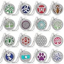Collier pendentif d'aromathérapie en cristal Médaillon à fleurs de l'arbre de vie ouvert Collier de parfum Diffuseur d'huiles essentielles Bijoux Pendentifs strass Colliers d'arôme